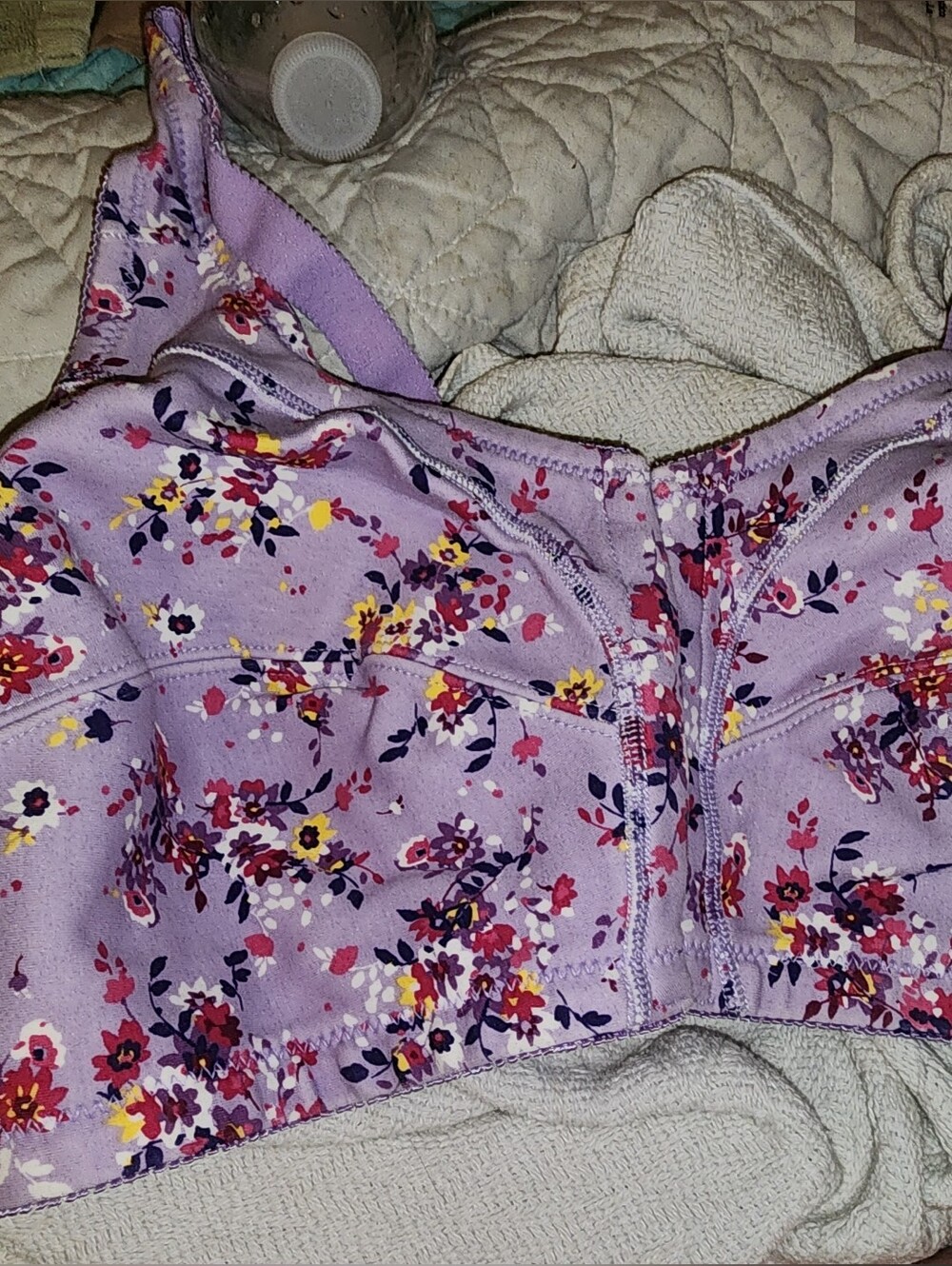 Comfort Choice Front Hook Bra With Lavender Floral